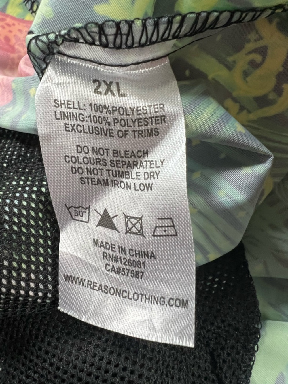 Reason Tropical Flamingo Leopard Jungle Print Anorak Windbreaker 2XL - Picture 5 of 5